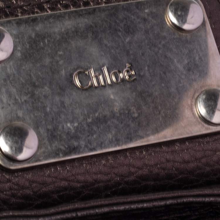 Pre Owned Chloe Metallic Brown Leather Mini Paddington Bag