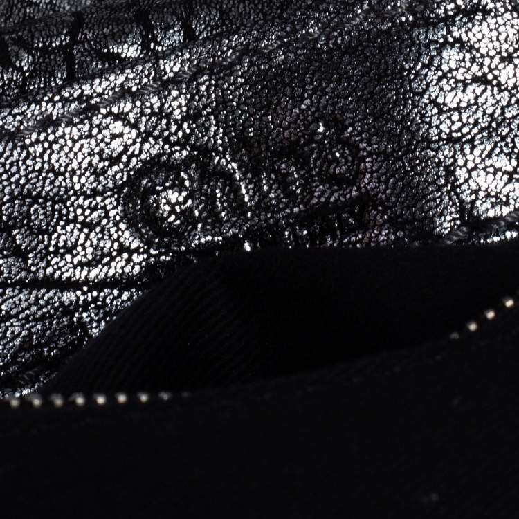 مملوكة مسبقًا Chloe Silver/Black Textured Leather Paddington Capsule Small Shoulder Bag