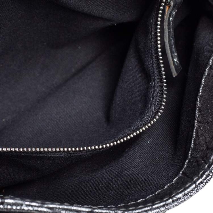 مملوكة مسبقًا Chloe Silver/Black Textured Leather Paddington Capsule Small Shoulder Bag