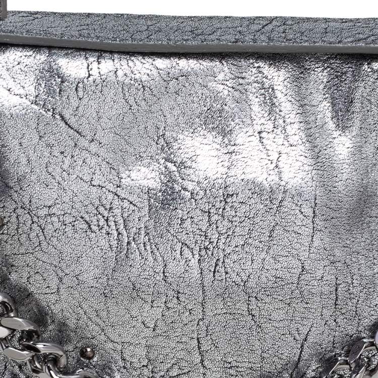 مملوكة مسبقًا Chloe Silver/Black Textured Leather Paddington Capsule Small Shoulder Bag