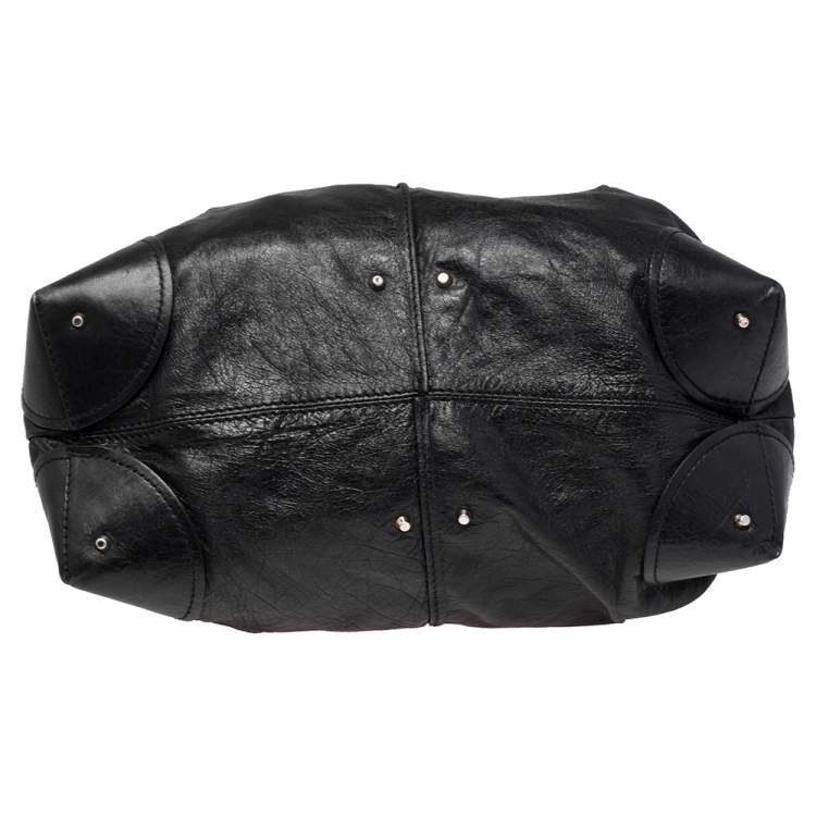 Pre Owned Chloe Black Leather Plexo Paddington Tote