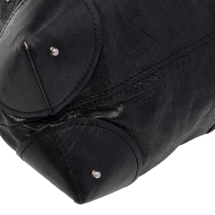 Pre Owned Chloe Black Leather Plexo Paddington Tote