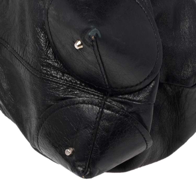 Pre Owned Chloe Black Leather Plexo Paddington Tote