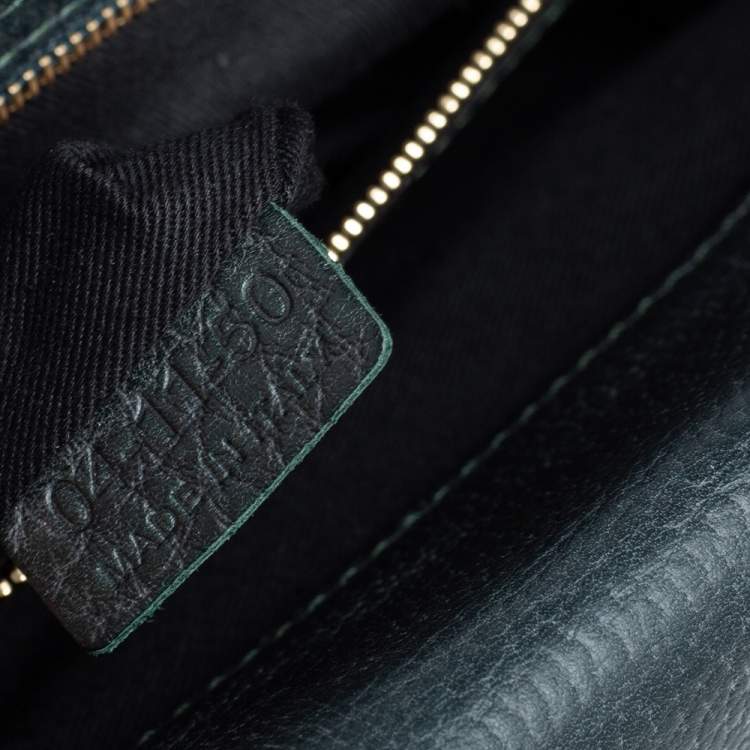 Pre Owned Chloe Petroleum Green Leather Medium Sally Flap Shoulder Bag