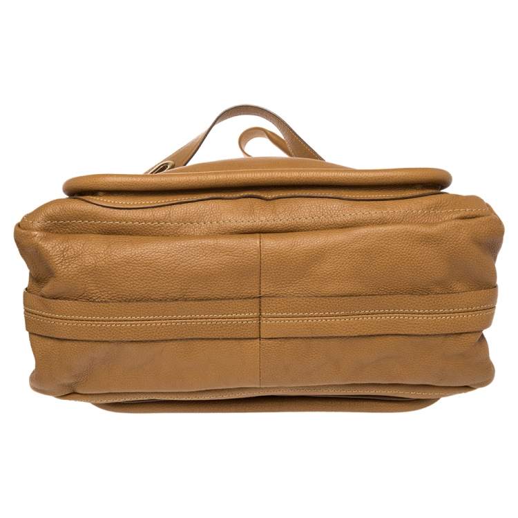 Pre Owned Chloe Brown Leather Medium Paraty Shoulder Bag