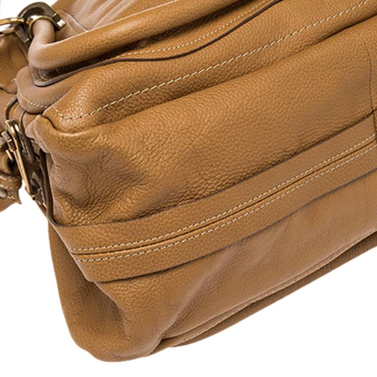 Pre Owned Chloe Brown Leather Medium Paraty Shoulder Bag