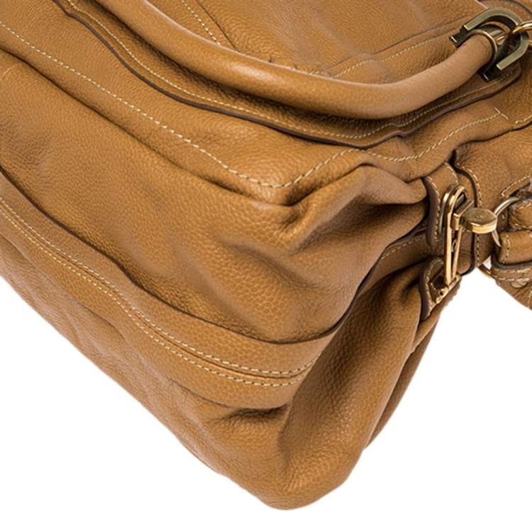 Pre Owned Chloe Brown Leather Medium Paraty Shoulder Bag