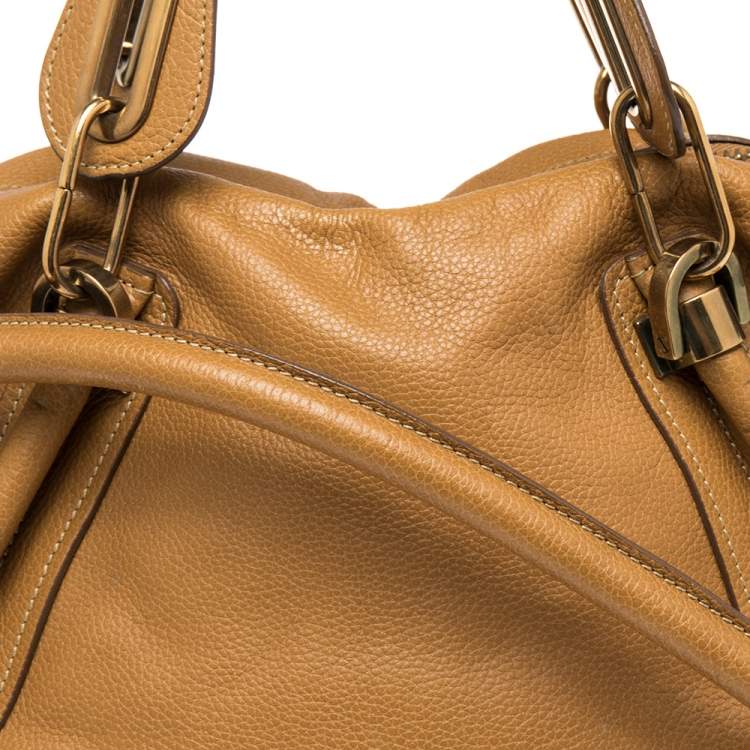 Pre Owned Chloe Brown Leather Medium Paraty Shoulder Bag