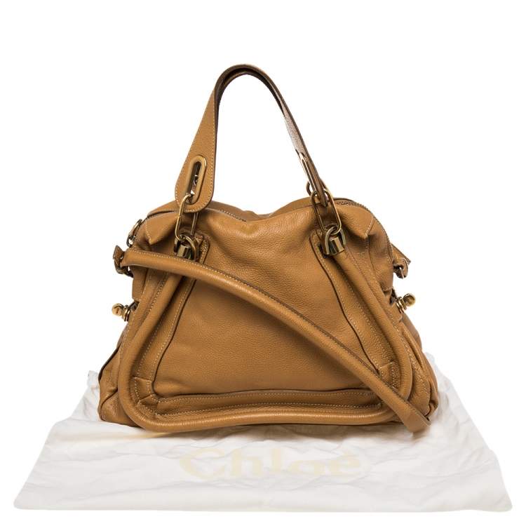 Pre Owned Chloe Brown Leather Medium Paraty Shoulder Bag
