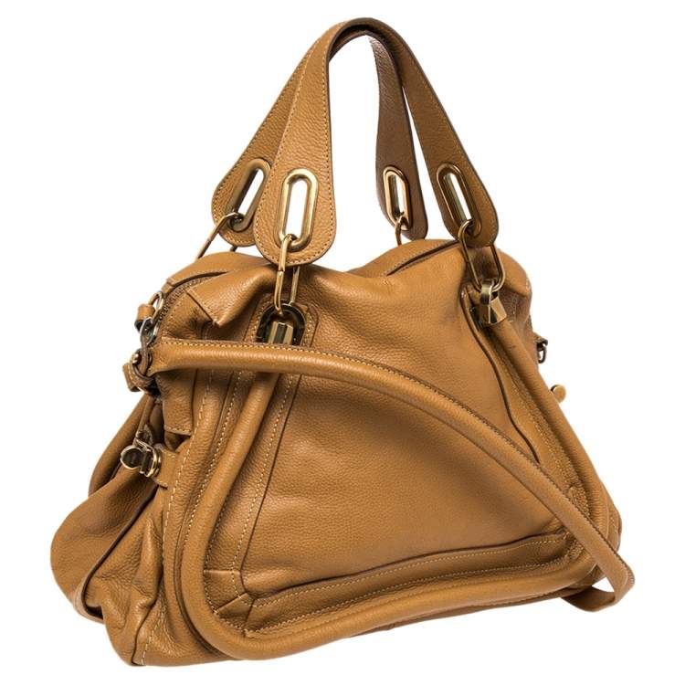 Pre Owned Chloe Brown Leather Medium Paraty Shoulder Bag