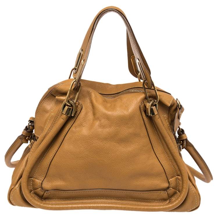 Pre Owned Chloe Brown Leather Medium Paraty Shoulder Bag