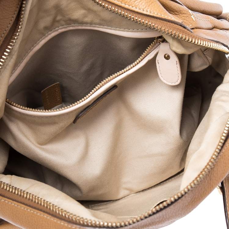 Pre Owned Chloe Brown Leather Medium Paraty Shoulder Bag