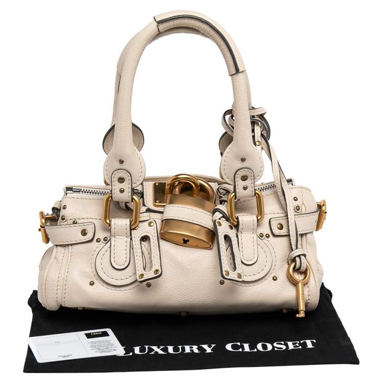 Pre Owned Chloe Beige Leather Mini Paddington Satchel 