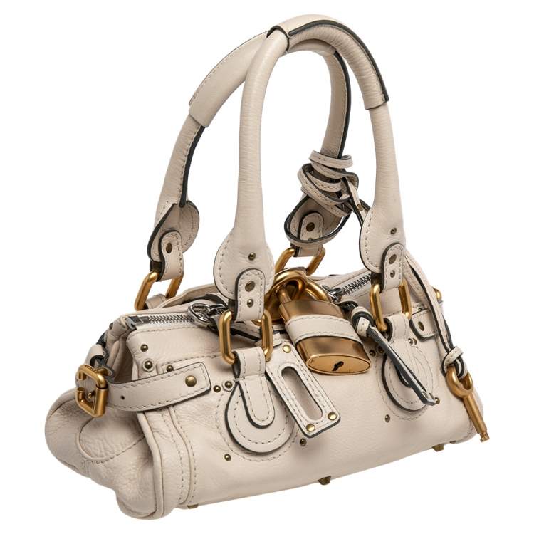 Pre Owned Chloe Beige Leather Mini Paddington Satchel 