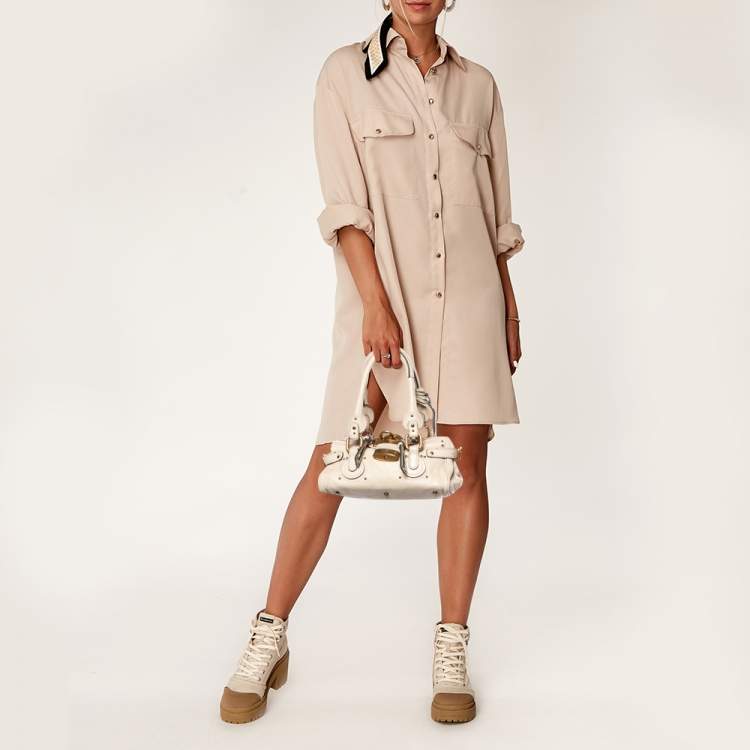 Pre Owned Chloe Beige Leather Mini Paddington Satchel 