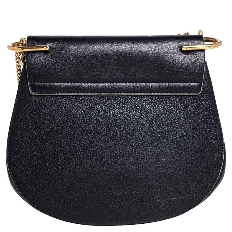 Pre Owned Chloe Black Leather Medium Drew Shoulder Bag