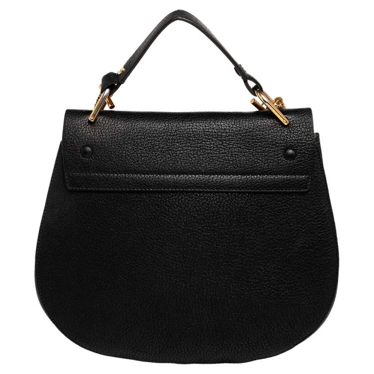 Pre Owned Chloe Black Leather Large Drew Shoulder Bag