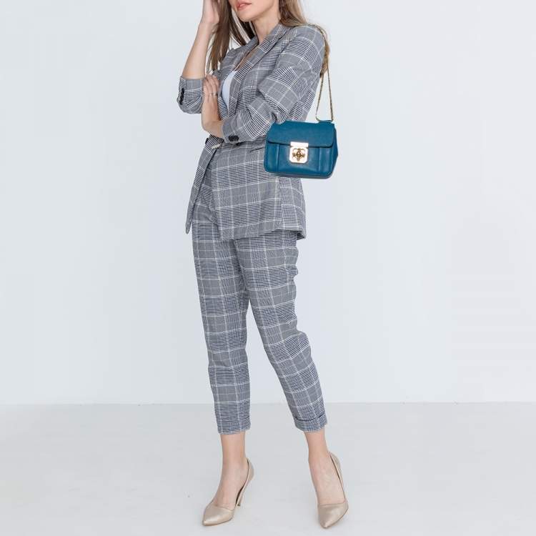 Pre Owned Chloé Blue Leather Small Elsie Shoulder Bag
