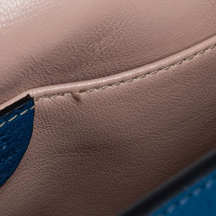 Pre Owned Chloé Blue Leather Small Elsie Shoulder Bag
