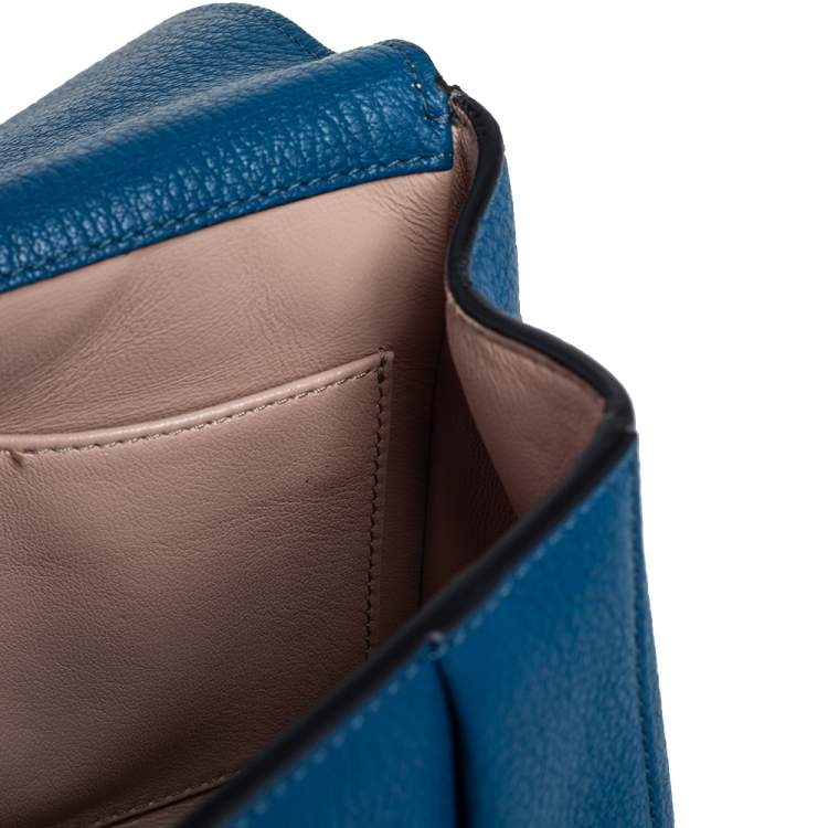 Pre Owned Chloé Blue Leather Small Elsie Shoulder Bag