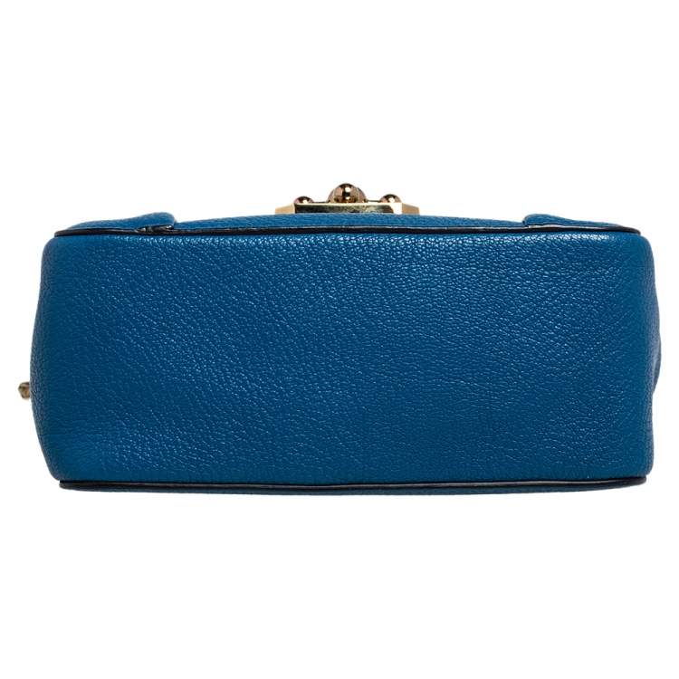 Pre Owned Chloé Blue Leather Small Elsie Shoulder Bag