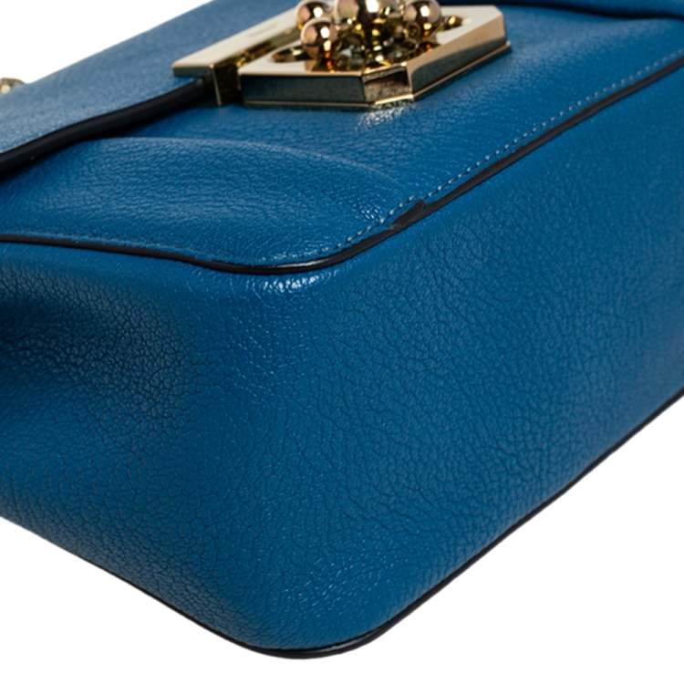 Pre Owned Chloé Blue Leather Small Elsie Shoulder Bag