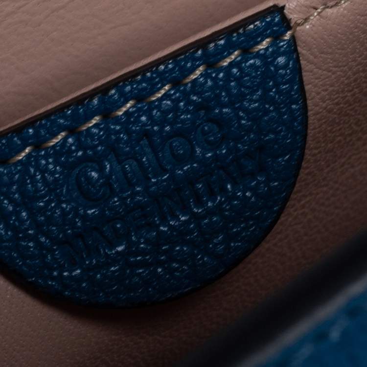 Pre Owned Chloé Blue Leather Small Elsie Shoulder Bag