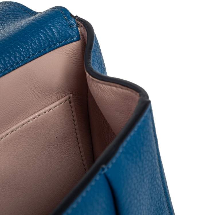Pre Owned Chloé Blue Leather Small Elsie Shoulder Bag