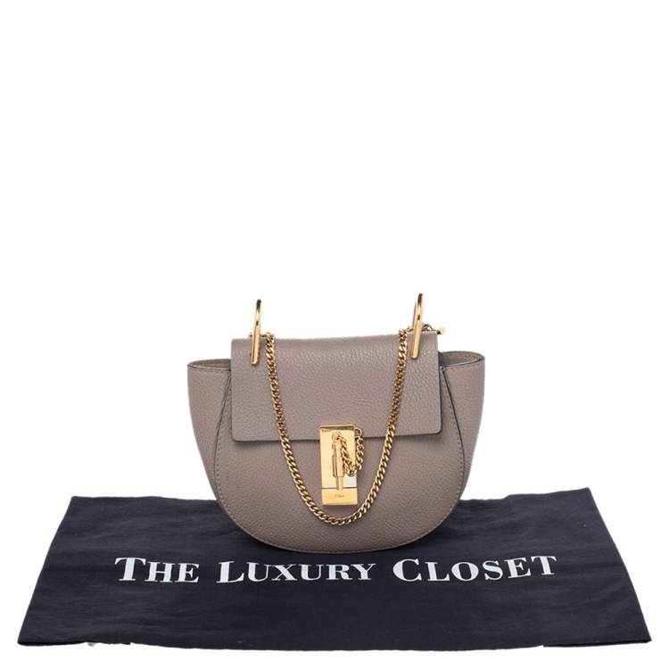 Pre Owned Chloe Grey Leather Drew Shoulder Bag