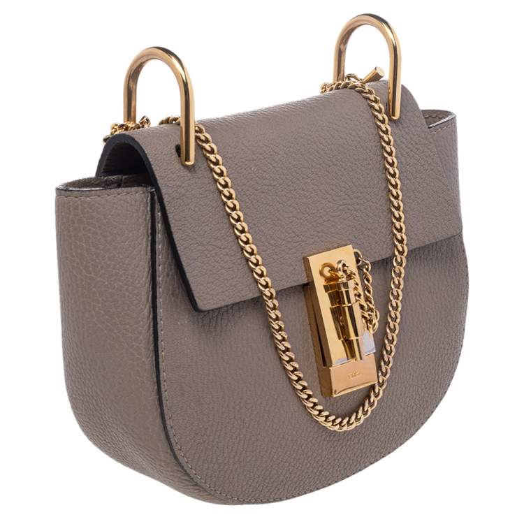 Pre Owned Chloe Grey Leather Drew Shoulder Bag