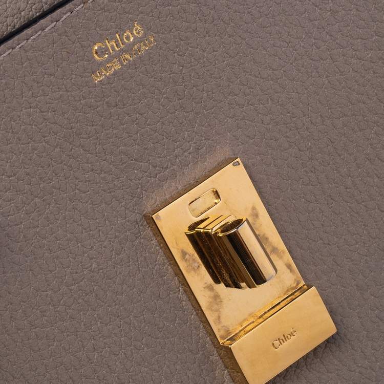 Pre Owned Chloe Grey Leather Drew Shoulder Bag