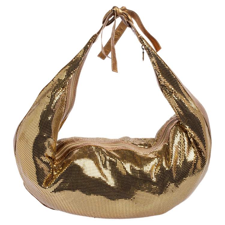 Pre Owned Chloe Gold Metal Mesh and Leather Chainmail Hobo