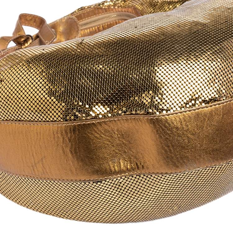 Pre Owned Chloe Gold Metal Mesh and Leather Chainmail Hobo