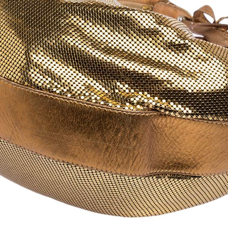 Pre Owned Chloe Gold Metal Mesh and Leather Chainmail Hobo