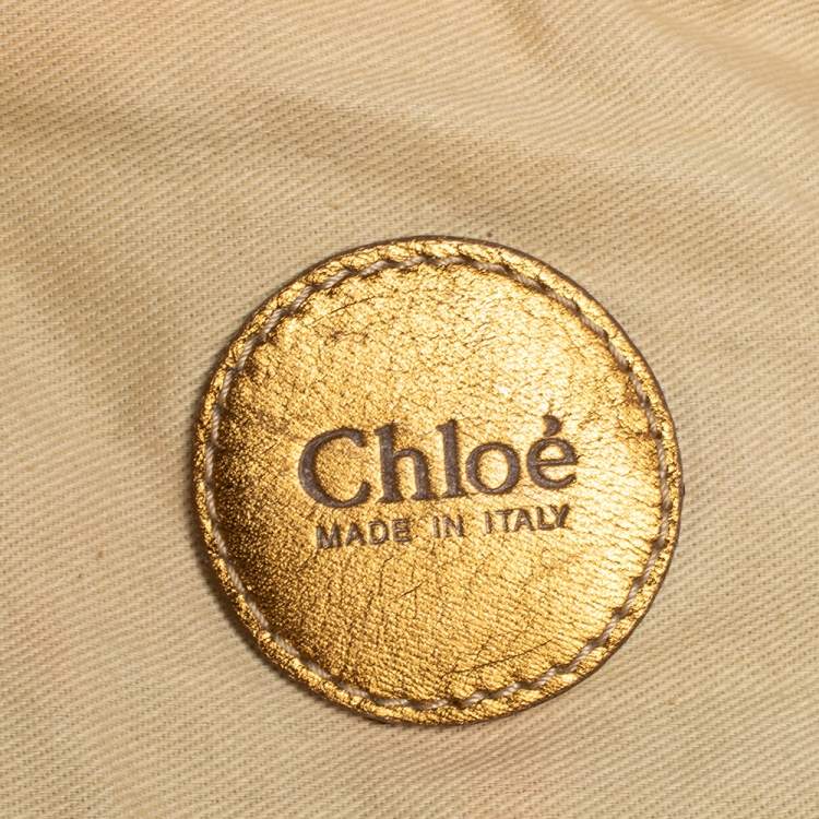 Pre Owned Chloe Gold Metal Mesh and Leather Chainmail Hobo