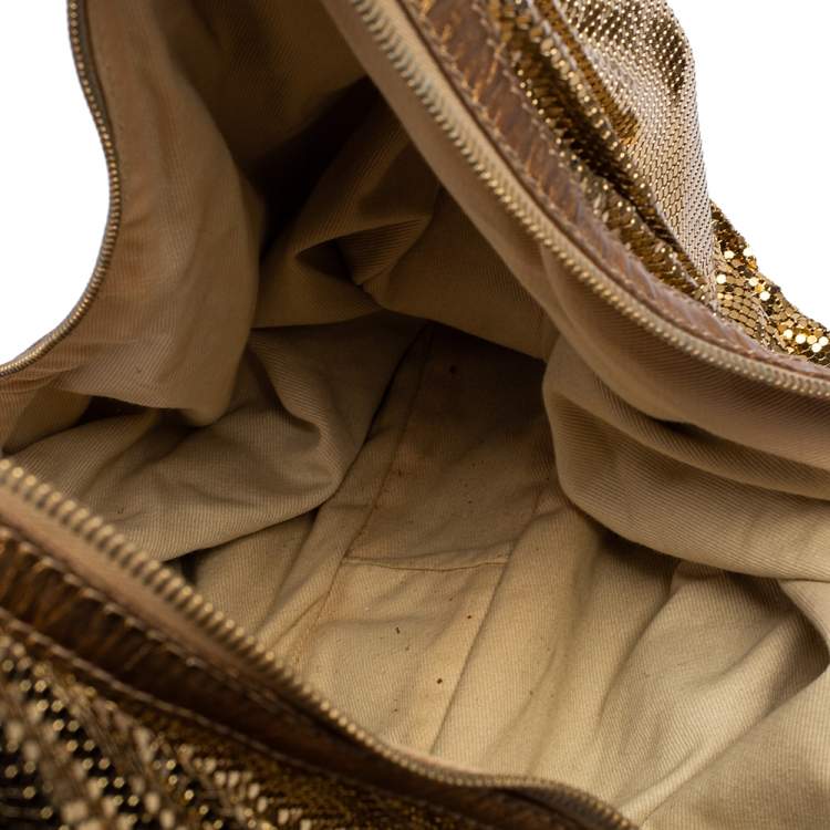 Pre Owned Chloe Gold Metal Mesh and Leather Chainmail Hobo