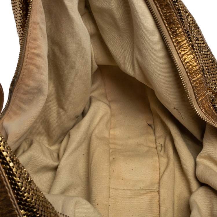 Pre Owned Chloe Gold Metal Mesh and Leather Chainmail Hobo