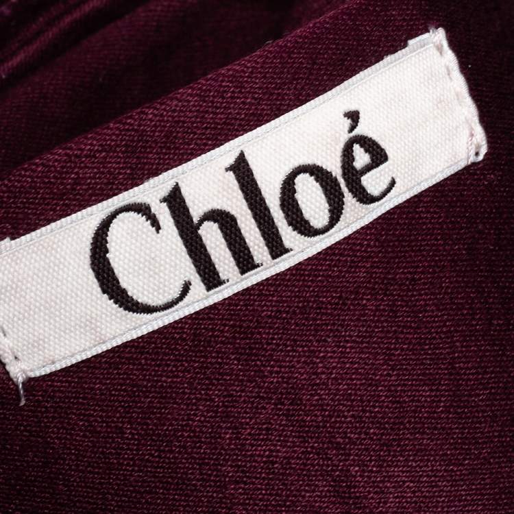 Pre Owned Chloe Purple Beaded Canvas Ring Handle Hobo