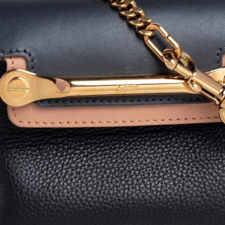 Pre Owned Chloe Tri Color Leather Mini Clare Crossbody Bag