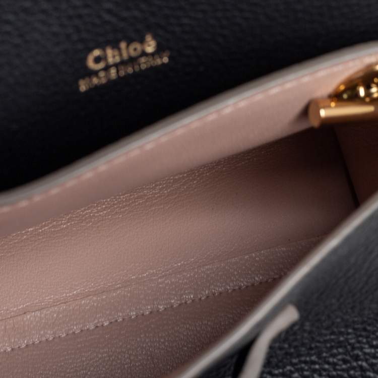 Pre Owned Chloe Tri Color Leather Mini Clare Crossbody Bag