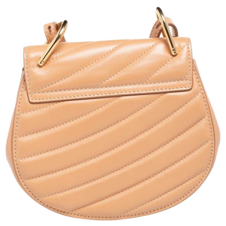 Pre Owned Chloe Beige Quilted Leather  Drew Shoulder Bag