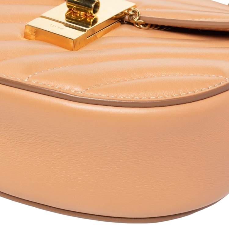 Pre Owned Chloe Beige Quilted Leather  Drew Shoulder Bag