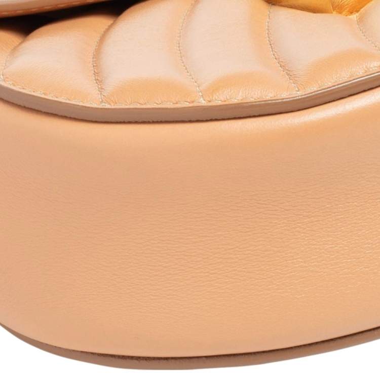 Pre Owned Chloe Beige Quilted Leather  Drew Shoulder Bag