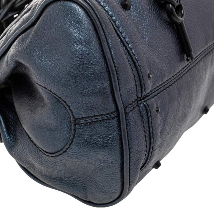 Pre Owned Chloe Blue Leather Medium Paddington Satchel