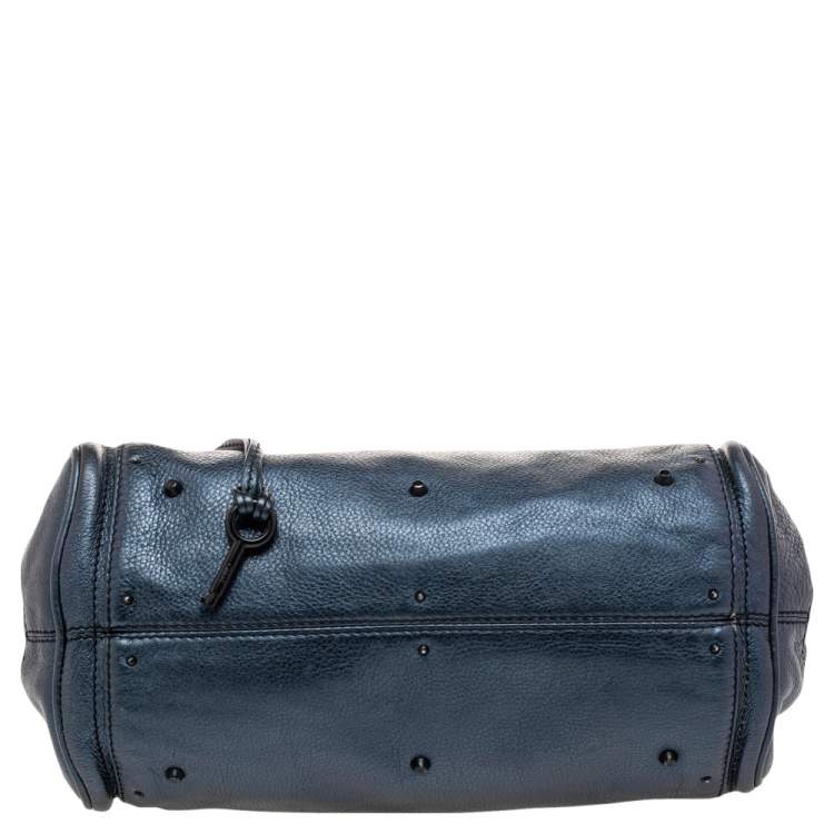 Pre Owned Chloe Blue Leather Medium Paddington Satchel