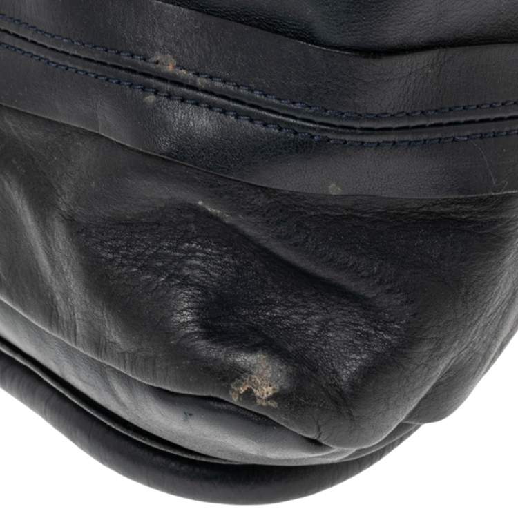 Pre Owned Chloe Navy Blue Leather Medium Paraty Shoulder Bag