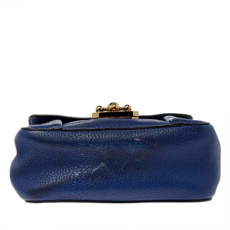 Pre Owned Chloe Blue Leather Small Elsie Shoulder Bag