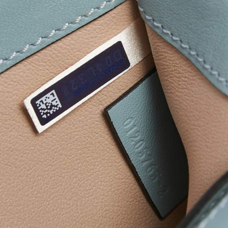Pre Owned Chloe Pale Green Croc Embossed Leather Mini Aby Shoulder Bag