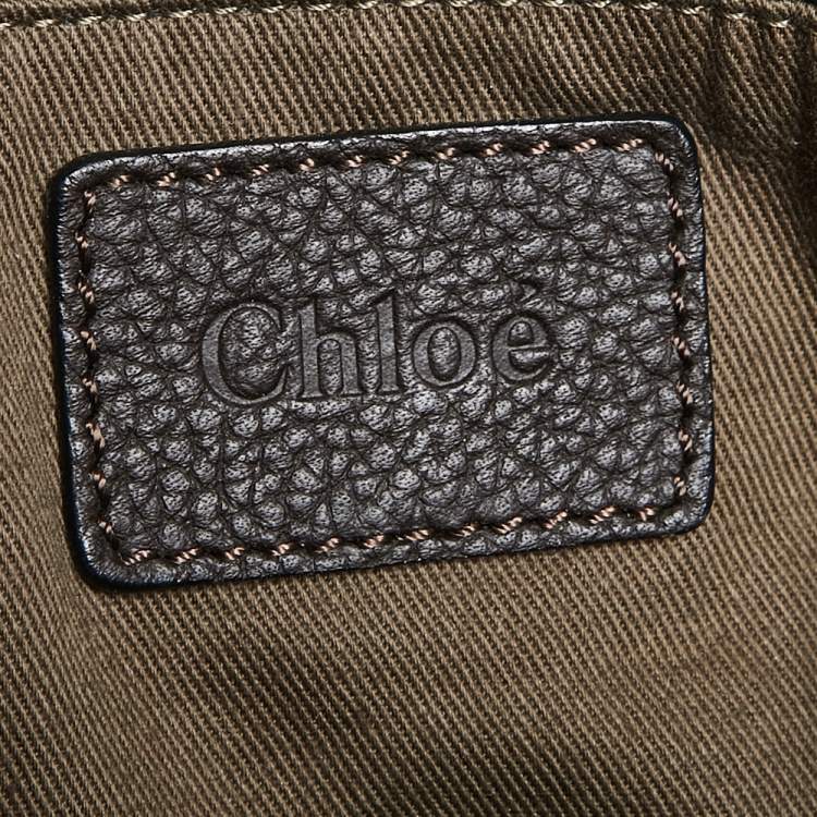 Pre Owned Chloe Choco Brown Python and Leather Medium Marcie Satchel