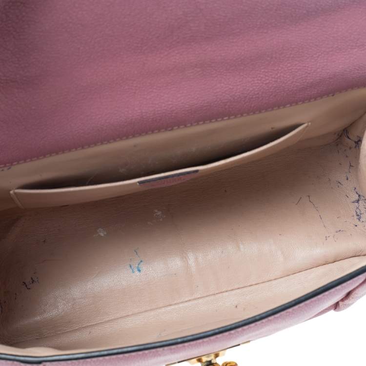 Pre Owned Chloe Old Rose Leather Medium Elsie Shoulder Bag